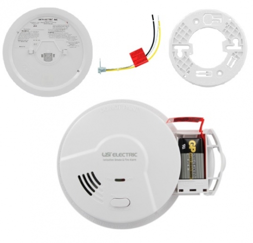 Usi Electric Smoke Detector Fire Alarm W Ionization Sensor Hardwired Usi Electric 5304 Homelectrical Com