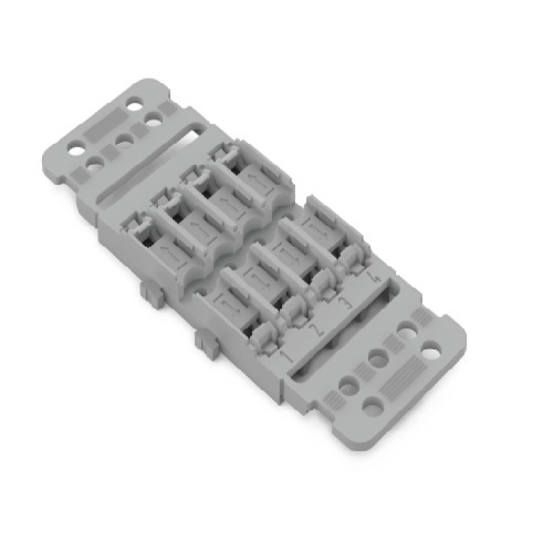 Wago Mounting Carrier w/ Strain Relief, Screw Mounting, 5-Way, Gray (Wago 221-2515)