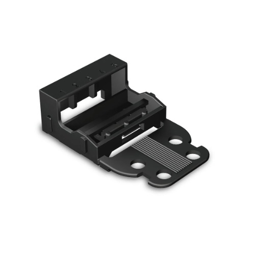 Wago 4 mm Mounting Carrier for 5-Conductor 221 Series Lever-Nuts, Screw, Black (Wago 221-505/000-004)