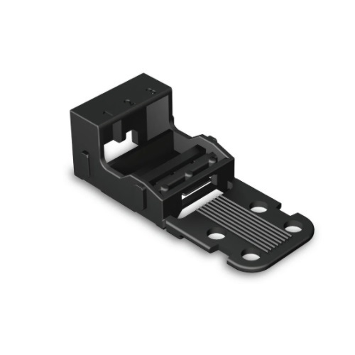 Wago 4 mm Mounting Carrier for 3-Conductor 221 Series Lever-Nuts, Horizontal Snap-in, Black (Wago 221-513/000-004)