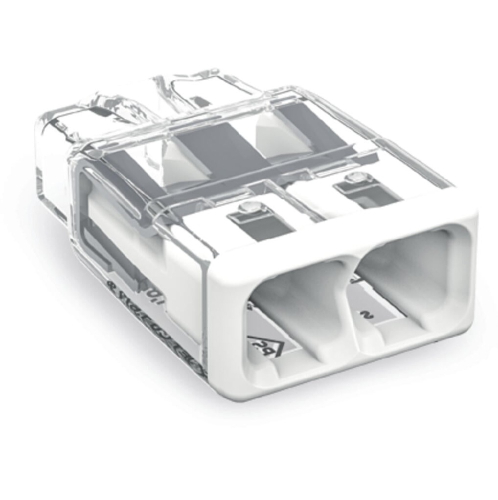 Wago 0.73-in Push Wire Connector, 2 Conductor, 450V, 32 Amp, White, 300 Pack, Case of 4 (Wago 2773-402/K000-0014)
