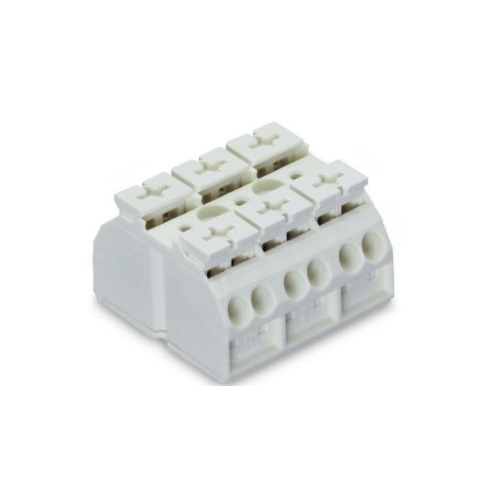 Wago Chassis Mount Terminal Strip w/o Contact, 4 Conductor, 3-Pole, Screw, White, Case of 250 (Wago 862-603)