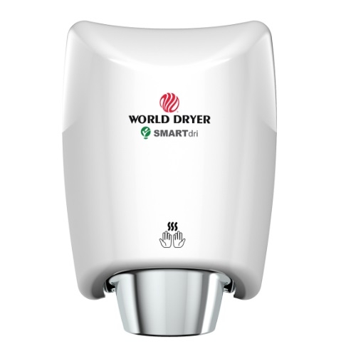 World Dryer 1200W SMARTdri Hand Dryer, Steel, 100/120V, White Finish (World Dryer K-972A2)