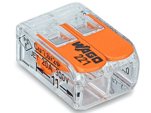 412-lever-clamp-2-way-connectors-terminals-pack de 1/ /à 100 Wago-221 orange