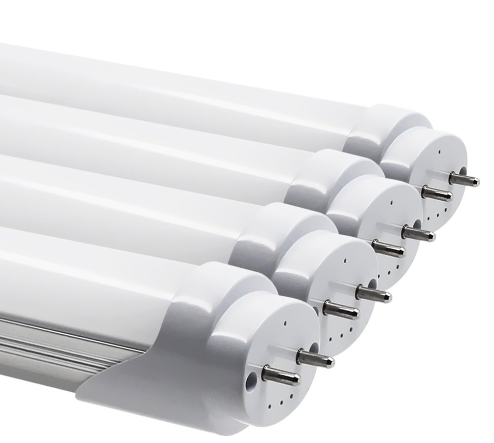 four t8 LED tubes lined up next to each other